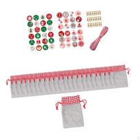 24 Pieces Christmas Advent Calendar Bags,Gift Bags Home Decorations,DIY Candy with Clips