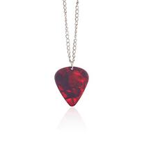 Guitar Pick Pendant Necklace Heart Ruby Costume Cospaly Jewelry Accessories raudona