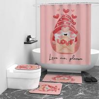„Romantic Love“ skaitmeninės spausdintos dušo užuolaidos vonios kambario blokavimas, atsparus vandeniui W90cm*L180cm gray