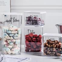 Nordic Snack Nut laikymo dėžutė su dangčiu šaldytuvas Plastikinė šviežumo sandari dėžutė aukšta trumpa Ps kosmetikos laikymo bakas A gray
