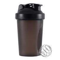 1 Blender Shaker Bottle, 400ML with Stainless Steel Egg Ball, BPA Free Plastic Protein Shake, Leak Proof Powder Workout Gym Exercise, Back to School 400ml mėlyna