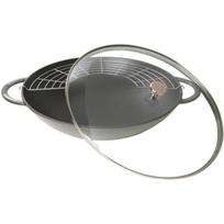 STAUB 405093360 - Wok avec couvercle - Ø 37 cm - Gris graphite - Tous feux dont induction pilka