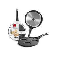 IBILI - Crêpière pour 4 mini-crêpes Natura, 26 cm, Fonte d’aluminium, Antiadhésif style pierre, Compatible avec l’induction