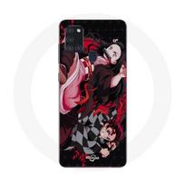 Coque Maniacase pour Samsung Galaxy A21s demon slayer tanjiro nezuko attaque combat