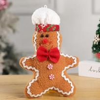 Christmas Gingerbread Man Plush Toy,Stuffed Gingerbread Man Throw Pillow,Gingerbread Xmas Tree Topper Decorations Hugger Decor 17cm boy