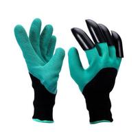 Sodininkystės pirštinės su ABS plastiko nagais kasimui - 708004 - Žalios - Suaugusiems - Unisex žalia