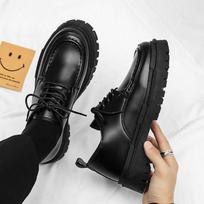 Juodi Apvalūs Kojų Pirštai Vyriški Laisvalaikio Batai Brogue Odiniai Batai Vyrams Biuro Aukštį Didinantys Retro Elegantiški Suaugusiems Klasikiniai Originalūs Pu 39 black