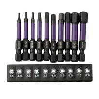 Reliable Magnetic Hex Head Screwdriver Bit Set  10Pcs  14 Shank  H1 5 H6  Suitable for Various Screwing Applications CHINA