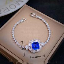 BELLA BOX Šviesios prabangios rubino karališkojo safyro smaragdinio cukraus bokšto spalvos lobių apyrankė, tinkanti moterų vestuvių vakarėlio madingiems papuošalams 18mm*19mm raudona