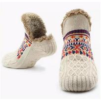 Autumn and winter floor socks, home warm women's socks, snow socks, sleeping blanket socks, slippers socks, non-slip yoga socks One Size smėlis