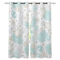 Marine Elements Sea Turtle Coral Shell Blackout Curtains For Living Room Bedroom Printed Window Treatment Drapes Home Decor W135 x H60cm