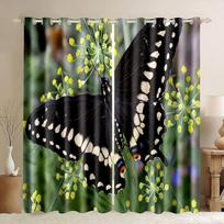 Romantic Butterflies Pattern Luxury HIgh Shading Blackout Window Curtains For Bedroom Living Room Kicthen Door On Sale 2pieces W50H130(CM)x2&Hook