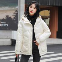 Padded Jacket Female Tide Ins Winter New Glossy Short Jacket Thickened Loose Cotton-padded Clothes Foreign-style Cotton-padded Clothes S 90-57.5 kg dramblio kaulas