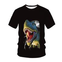Juros periodo parko dinozaurų 3D spaudas vaikiški marškinėliai vasaros mada kasdieniai marškinėliai berniukams mergaitėms unisex vaikiški drabužiai marškinėliai viršūnės 170 black