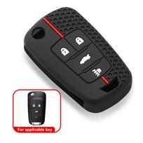 Silikoninis automobilio rakto dėklas apsauginis dangtelis Chevrolet Cruze Impala Camaro Garna Equinox Volt Yakista AVEO Impala GMC Terrain juoda
