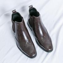 Fashion Luxury Brand Party Prom Dress Ankle Botas Men Pointed Chelsea Boots Business Leather Shoes Black Brown Cowboy Autumn Winter Boot 38 ruda