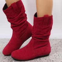 Fashion Women's Fur Warm Snow Boots 2024 Winter New Warm Wool Booties Ankle Boot Platform Shoes Turned-over Edge Casual Women Mid Boots 36 raudona