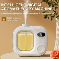 Išmanusis laiko aromaterapinis purkštuvas, USB įkraunamas sieninis eterinių aliejų kvepalų purkštuvas miegamajam, vonios kambariui, biurui, Kalėdoms, Intelligent aromatherapy machine (digital display) white