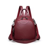 Luxury Brands Mini Backpack Women Solid Color PU Leather Shoulder Bags New Fashion Small School Bags Lady Casual Travel Rucksack brown