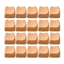 MAO Profile PBT Cats Head Shaped Keycaps Square Thermals Sublimations Keycaps for Mechanical Keyboards Customization šviesios kavos spalvos