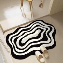Non-slip Bathroom Mat Northern Europe Water Absorbent Quick Dry Bathtub Shower Ins Home Textile Welcome Doormat Washable Fashion 1pcs black