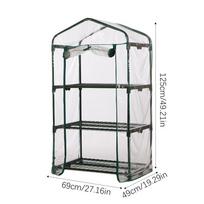 3/4 Tier Backyard Greenhouse Outdoor Small Greenhouse with Locking Wheels Grow Tent with Zipper Cover Steel Plant Rack white
