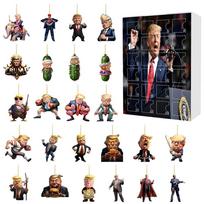 Advent Calendar 2024 Trump Christmas Ornament Christmas Advent Calendar Xmas Countdown Calendar Gift for Donald Trump Supporters black