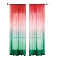 1pc Rod-through Window Screen, Red and Green Gradient Color Window Screen, Make Your Room More Warm and Beautiful 100X200CM&rod-through pink