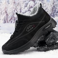 Men's Winter Warm Snow Boots With Faux Fur Lining Anti-Slip Outdoor Water Resistant Trekking Walking Hiking Shoes Comfort Short Ankle Booties for Men 39