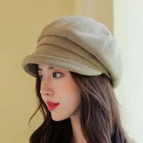 WTEMPO Female Autumn Winter Thickened Warm Ear-protection Beret Women Solid Color Windproof Cold-proof Warm Versatile Hats One Size chaki