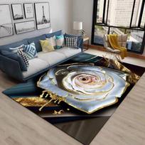 3D Nordic Luxury Flower Floral Area Rug Large,Carpet Rug for Home Living Room Bedroom Sofa Doormat Decor,Kid Non-slip Floor Mats 60x90cm 23.6x35.4in