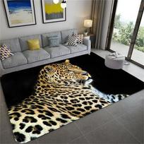 3D Leopardas Tigras Raštas Didelis Svetainės Kilimas Prabangus Grindų Kilimėlis Gyvūnų Kilimai Miegamajam Plaunamas Vonios Kambario Virtuvės Durų Kilimėlis 40x60cm gray