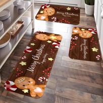1/2PCS Christmas Gingerbread Man Kitchen Floor Mat Home Decor Bedroom Hallway Balcony Carpet Entryway Welcome Mat 40X60CM 1PC white