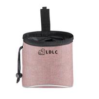 Dog Treat Pouch Multifunctional with Waist Belt Oxford Cloth Large Capacity Dog Snack rožinė