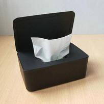 Wet Wipes Dispenser Holder Case with Lid Black Dustproof Tissue Storage Box for Home Office Store Heavy Enough & Stable juoda