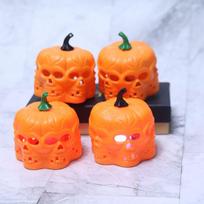 Skeleton Head Pumpkins Night Light Multi-side Pumpkin Lights Jack O Lantern Halloween Decorations for Home Party KTV Bar