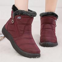 Women's Warm Faux Fur Lined Snow Boots, Winter Side Zipper Ankle Boots, Women's Footwear 36