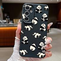Soft Silicone Panda Pattern Shell for Samsung S25 S24 S22 Ultra Plus S23 S21 S20 Fe A55 A54 A53 A52 A35 A15 A16 Shockproof Plain Color Matte Cover Samsung S24 juoda