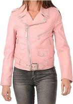 Pink Womens Genuine Lambskin Leather Stylish Jacket Biker Motorcycle Belted Coat S rožinė