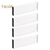 2/4 vnt. stalčių laikymo pertvarų organizatoriai, paprastas montavimas, daugkartinio naudojimo reguliuojamas stalčių organizatorius, išplečiami separatoriai Short 4pcs white