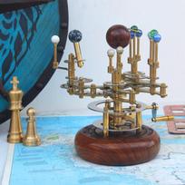 Luxury Orrery, Golden and Silver Finish Art Piece for Book Shelves Brass and Steel Orrery A Functional Model of the Solar System