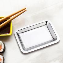 Stainless Steel Dinner Plate Vanity Tray Commercial Catering Pan Food Rectangle Metal
