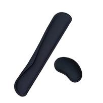 Silky Gel Memory Foam Wrist Rest for Computer Keyboard Mouse Ergonomic Design for Typing Pain Relief 2pcs black