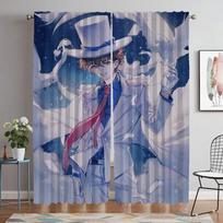 Kaitou Kiddo Kitchen Curtains for Living Room Partition Halloween Decoration Tulle for Bedroom Blackout Curtain Shades Elegant W60xH90cmx2pcs-CL