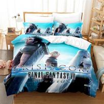 3D Print Game Crisis Core Final Fantasy VII Bed Set Quilt Cover Pillowcase,King Queen Twin Size Boys Girls Adults Bedding Set 135x200cm 2pcs