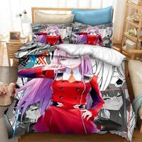 DARLING in the FRANXX Zero Two 02 Bedding Set Boys Girls Twin Queen Size Duvet Cover Pillowcase Bed Kids Adult EU Single 135x200cm