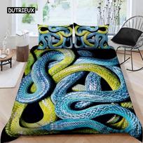 3D Snake stiliaus patalynės komplektas miegamajam Minkštas antklodės lovatiesės lovatiesėms Patogi antklodė ir pagalvės užvalkalas EU single(135x200cm)