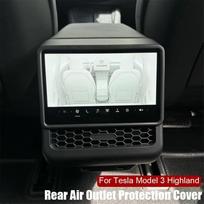 For Tesla Highland Rear Screen Cover ABS Protector Trim Back Vent Interior Protective Car Cover Air Accessories Frame C6U7