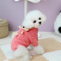 Pet Plaid Sweater Teddy Bear Doll Jacket Knitted Cat Clothes Autumn and Winter Small Dog Pocket Bear Sweaters Puppy Clothes XL yellow