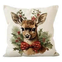 Lininis Sniego senio Kalėdų pagalvės užvalkalas sofos dekoravimui style 2, 45*45cm (linen) without pillow core beige